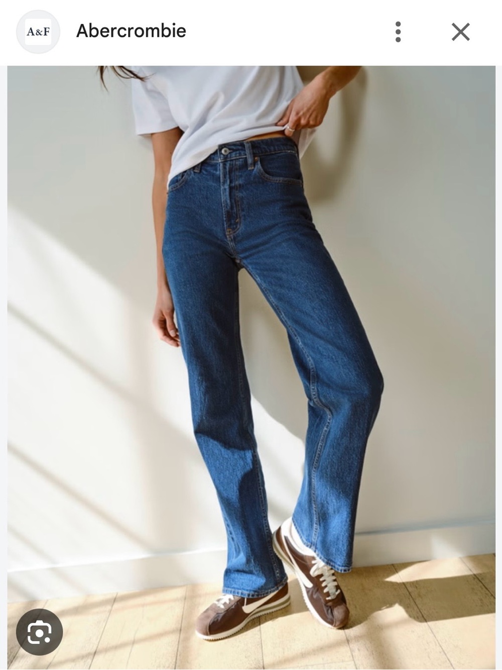 Abercrombie & Fitch Straight Leg Jeans in Blue Denim